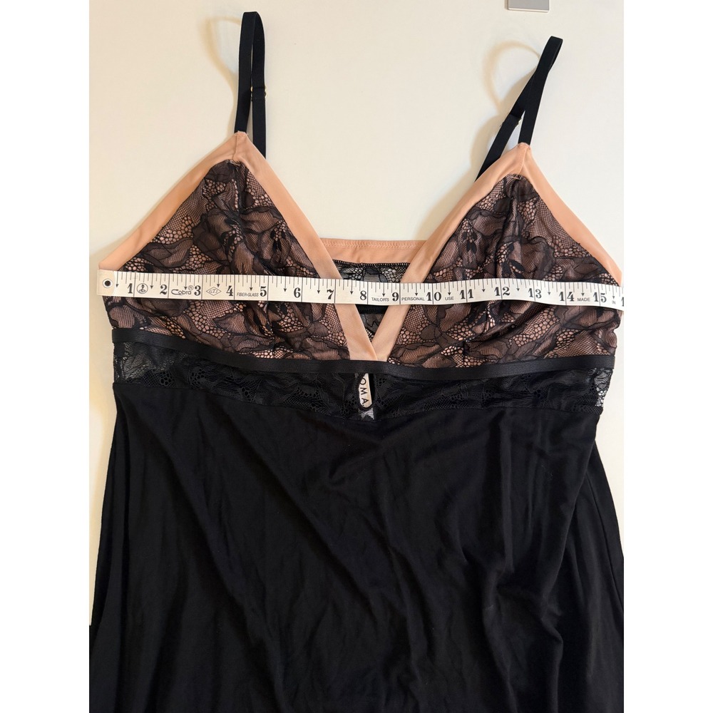 Soma Cool Nights Nightgown and Robe Set Black Pink Lace Trim Medium 2 Piece Set - Picture 9 of 15